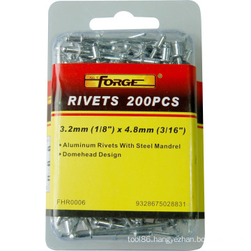 4.8*12.7mm Dome Head Aluminium Blind Rivets with Steel Mandrel